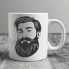 A male figure with a beard, created in vector format.