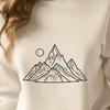 Vector art representation of a mountain silhouette for graphic design.