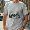 Free Panda Clip Art Vector illustration of a wild animal, a panda in a relaxed position.