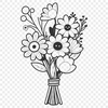 Beautiful Blooms SVG Design A bouquet of flowers in various colors, perfect for wedding decorations or Mother's Day gifts.