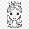Crowned Beauty Clip Art A princess silhouette with a crown and flowing gown.