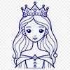 A stylized illustration of a young female princess, designed as a vector graphic.
