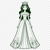 A young female princess character in a regal pose, suitable for vector art and cutting machine projects.