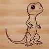 A detailed illustration of a reptile animal in a variety of poses.