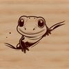An SVG vector graphic representation of a salamander in a simple design style.