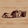 A sleek racing car design vector graphic.