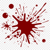 A colorful splat shape made from a combination of rounded and curved lines.