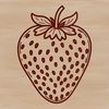 Colorful Vector Strawberry Design A colorful illustration of a whole strawberry with green leaves, suitable for use in vector designs and digital art.