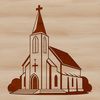 Catholic Church Illustration A detailed illustration of a Catholic Church building with intricate architecture.