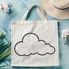Puffy White Cloud SVG Design A white, puffy cloud illustration suitable for vector graphics and design projects.