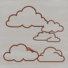 A stylized illustration of a white cloud in the sky, suitable for vector graphics and digital design.