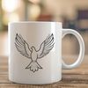 Dove Silhouette Icon A white dove silhouette with outstretched wings in a minimalist design.