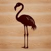 Long-Legged Flamingo Graphic An illustration of a pink bird with long legs and a distinctive beak.