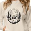 An intricate vector design of a forest environment with trees, plants, and natural elements in a minimalist style.