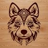 Husky Head Vector Art An SVG vector graphic design featuring a Husky dog's face in intricate detail.