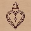 Vibrant Sacred Heart Design A vector design representation of the Sacred Heart symbol in various colors.