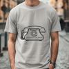 A digital illustration of a telephone with clean lines and simple shapes.