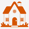 Simple House Vector Graphics Design A single-family dwelling with multiple rooms and a roof.