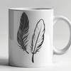 A Smooth White Feather Vector Graphic A single white bird's feather with smooth edges, designed as a vector graphic.