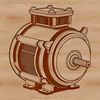 A detailed illustration of a motor, suitable for vector design projects.