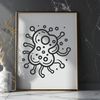 Vector illustration of a single bacterium with detailed features.