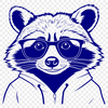 Stylized Raccoon Vector Graphic A digital illustration of a raccoon in a stylized format suitable for vector graphics software.