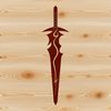 Vector graphic representation of a classic sword design suitable for various creative projects.