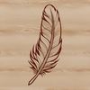 A single feather with delicate details, suitable for vector design and cutting machine use.