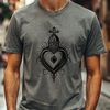 Sacred Heart Icon in Elegant Style A stylized illustration of the Sacred Heart icon, suitable for vector graphics.