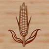 Delicious Corn Icon Vector illustration of a corn kernel on a white background.