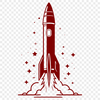 Vector Graphic Rocket Ship Design A futuristic rocket ship soaring through space, designed as a vector graphic.