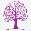 A simple line art illustration of a single tree with branches and trunk in a flat design style.