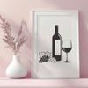 Red Wine Pouring into a Glass Icon A stylized illustration of a glass filled with red wine next to an open bottle.