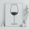 Free Vector Wine Art Design A high-quality illustration of a wine glass filled with red wine.