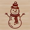 Christmas Snow Block Character SVG A single snowman made from stacked snow blocks with a top hat and scarf, suitable for winter or Christmas designs.