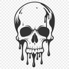 Free Drip Art Skull Design A gothic illustration of a dripping skull, perfect for Halloween decorations or designs.