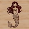 Beautiful Underwater Fantasy Figure A mythical mermaid figure created as a vector design.