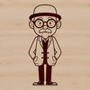A male figure in a neutral pose, created as vector art.