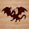 Illustrated mythical creature design, available in vector format, suitable for cutting machines and laser cutters.