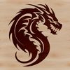 A large, fire-breathing dragon with scales and wings, suitable for vector art designs.