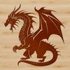 Mythical Dragon Illustration in Various Poses A stylized illustration of a mythical dragon in various poses and expressions.