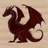 Majestic Vector Mythical Creature A mythical creature with scales and wings, rendered in vector format.