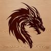 A mythical creature's head in the shape of a dragon, suitable for vector art and cutting machine designs.