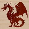 A mythical creature with wings and scales depicted in vector format.