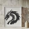 A mythical creature with scales and wings, depicted in a vector design format.