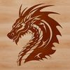 Fantasy Dragon Crest Vector SVG design featuring a fantasy dragon's face with a distinctive crest.