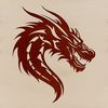 A detailed illustration of a mythical creature's head, designed as a vector graphic for crafting and design projects.
