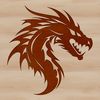 A dragon's head with scales and wings, designed as vector art for digital and commercial use.