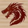 A mythical creature with a large head and wings, depicted in vector design.
