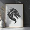 Free Unique Dragon Stencil SVG - Commercial Use